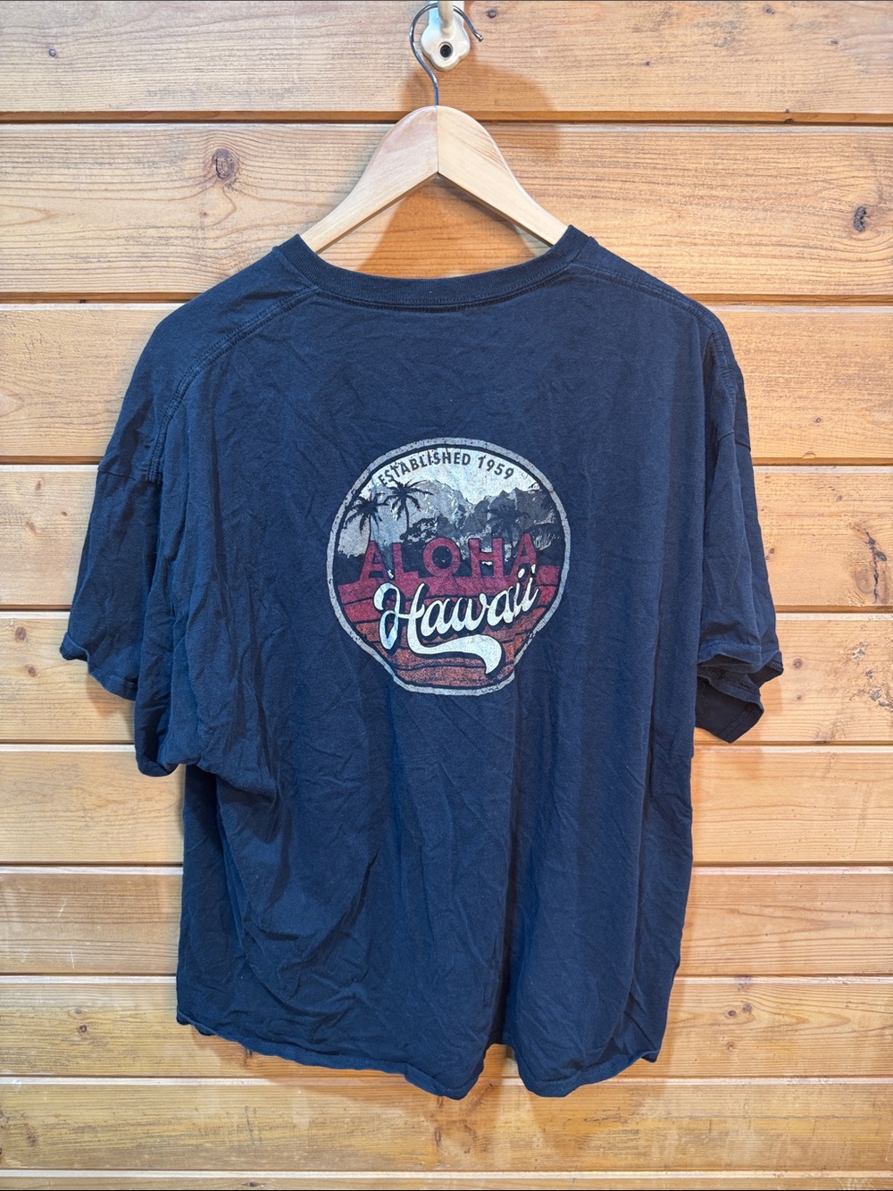 Aloha Hawaii Graphic Tee - Black